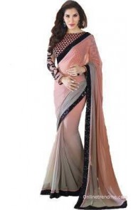 ARYAFASHION Solid Bollywood Chiffon Sari